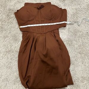 PrettyLittleThing Brown Dress